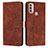 Funda de Cuero Cartera con Soporte Carcasa Y03X para Motorola Moto E20 Marron