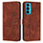 Funda de Cuero Cartera con Soporte Carcasa Y03X para Motorola Moto Edge Lite 5G Marron