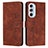 Funda de Cuero Cartera con Soporte Carcasa Y03X para Motorola Moto Edge Plus (2022) 5G Marron