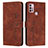 Funda de Cuero Cartera con Soporte Carcasa Y03X para Motorola Moto G10 Marron