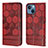 Funda de Cuero Cartera con Soporte Carcasa Y04B para Apple iPhone 14 Rojo Rosa