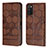 Funda de Cuero Cartera con Soporte Carcasa Y04B para Samsung Galaxy M02s Marron