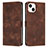 Funda de Cuero Cartera con Soporte Carcasa Y04X para Apple iPhone 13 Marron