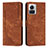 Funda de Cuero Cartera con Soporte Carcasa Y04X para Motorola Moto Edge X30 Pro 5G Marron