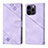 Funda de Cuero Cartera con Soporte Carcasa Y05B para Apple iPhone 15 Pro Max Morado