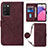 Funda de Cuero Cartera con Soporte Carcasa Y07B para Samsung Galaxy F02S SM-E025F Rojo Rosa