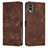 Funda de Cuero Cartera con Soporte Carcasa Y07X para Nokia C210 Marron