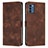 Funda de Cuero Cartera con Soporte Carcasa Y07X para Nokia C300 Marron