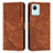 Funda de Cuero Cartera con Soporte Carcasa Y07X para Realme C30s Marron