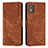 Funda de Cuero Cartera con Soporte Carcasa Y08X para Nokia C02 Marron