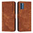 Funda de Cuero Cartera con Soporte Carcasa Y08X para Nokia C300 Marron