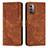 Funda de Cuero Cartera con Soporte Carcasa Y08X para Nokia G11 Marron