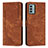 Funda de Cuero Cartera con Soporte Carcasa Y08X para Nokia G22 Marron