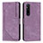 Funda de Cuero Cartera con Soporte Carcasa Y08X para Sony Xperia 1 V Morado