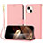 Funda de Cuero Cartera con Soporte Carcasa Y09X para Apple iPhone 14 Oro Rosa