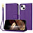 Funda de Cuero Cartera con Soporte Carcasa Y09X para Apple iPhone 14 Plus Morado