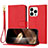 Funda de Cuero Cartera con Soporte Carcasa Y09X para Apple iPhone 14 Pro Rojo