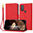 Funda de Cuero Cartera con Soporte Carcasa Y09X para Motorola Moto G Play (2023) Rojo