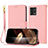 Funda de Cuero Cartera con Soporte Carcasa Y09X para Motorola Moto G72 Oro Rosa