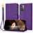 Funda de Cuero Cartera con Soporte Carcasa Y09X para Nokia G11 Morado