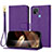 Funda de Cuero Cartera con Soporte Carcasa Y09X para Oppo A35 Morado