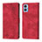 Funda de Cuero Cartera con Soporte Carcasa YB1 para Motorola Moto E22 Rojo