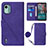 Funda de Cuero Cartera con Soporte Carcasa YB1 para Nokia C12 Plus Morado