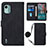 Funda de Cuero Cartera con Soporte Carcasa YB1 para Nokia C12 Plus Negro