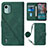 Funda de Cuero Cartera con Soporte Carcasa YB1 para Nokia C12 Plus Verde