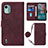 Funda de Cuero Cartera con Soporte Carcasa YB1 para Nokia C12 Pro Rojo