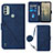 Funda de Cuero Cartera con Soporte Carcasa YB1 para Nokia C31 Azul