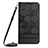 Funda de Cuero Cartera con Soporte Carcasa YB1 para Samsung Galaxy Quantum4 5G Negro