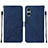 Funda de Cuero Cartera con Soporte Carcasa YB1 para Sony Xperia 5 V Azul