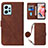 Funda de Cuero Cartera con Soporte Carcasa YB1 para Xiaomi Redmi Note 12 4G Marron