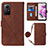 Funda de Cuero Cartera con Soporte Carcasa YB1 para Xiaomi Redmi Note 12S Marron