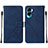 Funda de Cuero Cartera con Soporte Carcasa YB2 para Huawei Honor 90 Lite 5G Azul