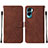 Funda de Cuero Cartera con Soporte Carcasa YB2 para Huawei Honor 90 Lite 5G Marron