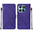 Funda de Cuero Cartera con Soporte Carcasa YB2 para Huawei Honor X6a Morado