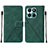 Funda de Cuero Cartera con Soporte Carcasa YB2 para Huawei Honor X6a Verde