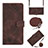 Funda de Cuero Cartera con Soporte Carcasa YB2 para Motorola Moto E22i Marron