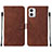 Funda de Cuero Cartera con Soporte Carcasa YB2 para Motorola Moto G73 5G Marron