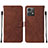 Funda de Cuero Cartera con Soporte Carcasa YB2 para Motorola Moto G84 5G Marron