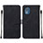 Funda de Cuero Cartera con Soporte Carcasa YB2 para Nokia C02 Negro