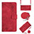 Funda de Cuero Cartera con Soporte Carcasa YB2 para Nokia C100 Rojo