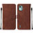 Funda de Cuero Cartera con Soporte Carcasa YB2 para Nokia C12 Marron