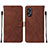 Funda de Cuero Cartera con Soporte Carcasa YB2 para Oppo A58 4G Marron