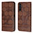 Funda de Cuero Cartera con Soporte Carcasa YB2 para Samsung Galaxy Quantum4 5G Marron