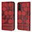 Funda de Cuero Cartera con Soporte Carcasa YB2 para Samsung Galaxy Quantum4 5G Rojo