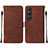 Funda de Cuero Cartera con Soporte Carcasa YB2 para Sony Xperia 1 V Marron