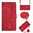 Funda de Cuero Cartera con Soporte Carcasa YB2 para Sony Xperia Ace III Rojo